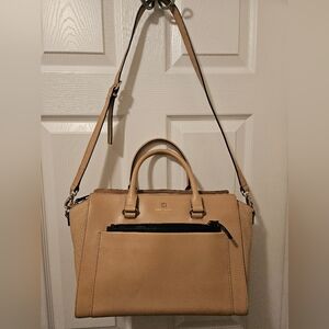 Kate Spade Allyn Chester Beige/Black Leather Satchel/Crossbody